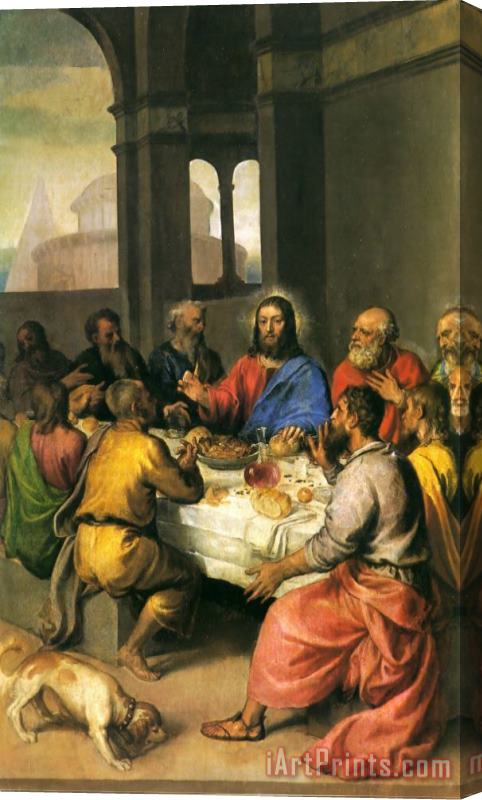 Titian The Last Supper [detail] Stretched Canvas Painting / Canvas Art